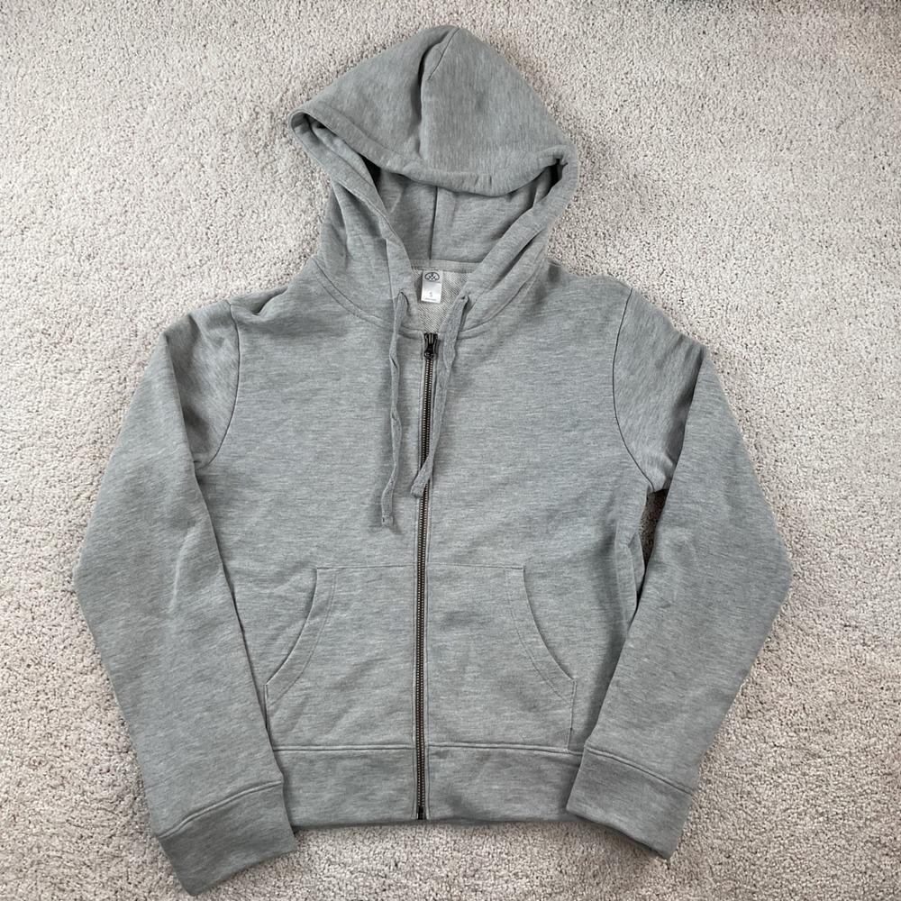 Alternative Apparel Gray Full Zip‎ Hoodie Sweatshirt Small Cotton Modal Blend